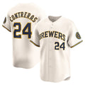 vanessashop Milwaukee Brewers #24 William Contreras Cream  Home Limited Player Jersey