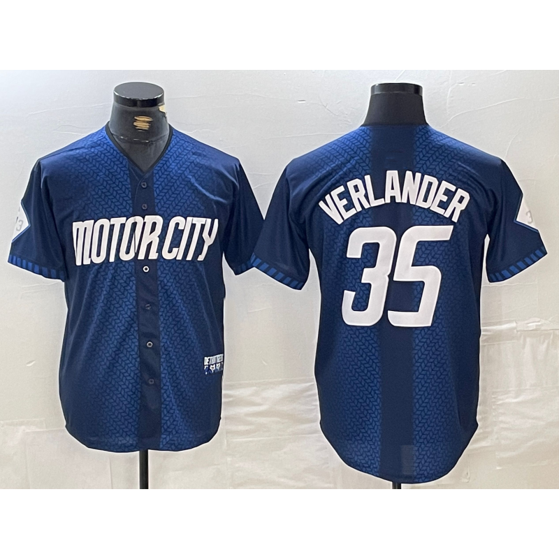 vanessashop Detroit Tigers #35 Justin Verlander Navy  2024 City Connect Cool Base Limited Stitched Jersey