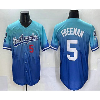 vanessashop Los Angeles Dodgers #5 Freddie Freeman Blue  2025 City Connect Limited Stitched Jersey