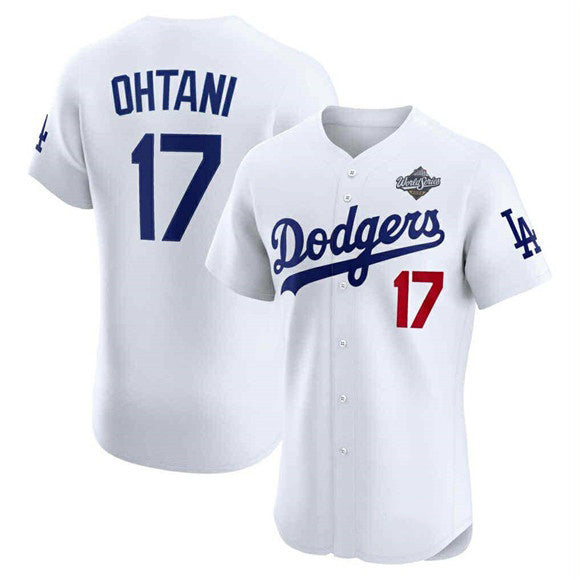 vanessashop Los Angeles Dodgers #17 Shohei Ohtani White  2025 World Series Cool Base Sttiched Jersey
