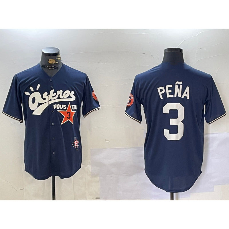 vanessashop Houston Astros #3 Jeremy Pena Black  Cactus Jack Vapor Premier Stitched Jersey