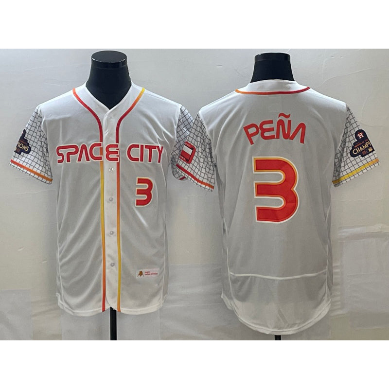 vanessashop Houston Astros #3 Jeremy Pena Number White  2023 City Connect Flex Base Stitched Jersey 3