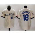 vanessashop Los Angeles Dodgers #18 Yoshinobu Yamamoto Number Cream  2024 City Connect Limited Stitched Jersey 2