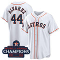 vanessashop Houston Astros #44 Yordan Alvarez White  2022 World Series Champions Home Stitched Jersey