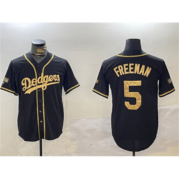 vanessashop Los Angeles Dodgers #5 Freddie Freeman Black Gold  2024 World Series Champions Limited Stitched Jersey