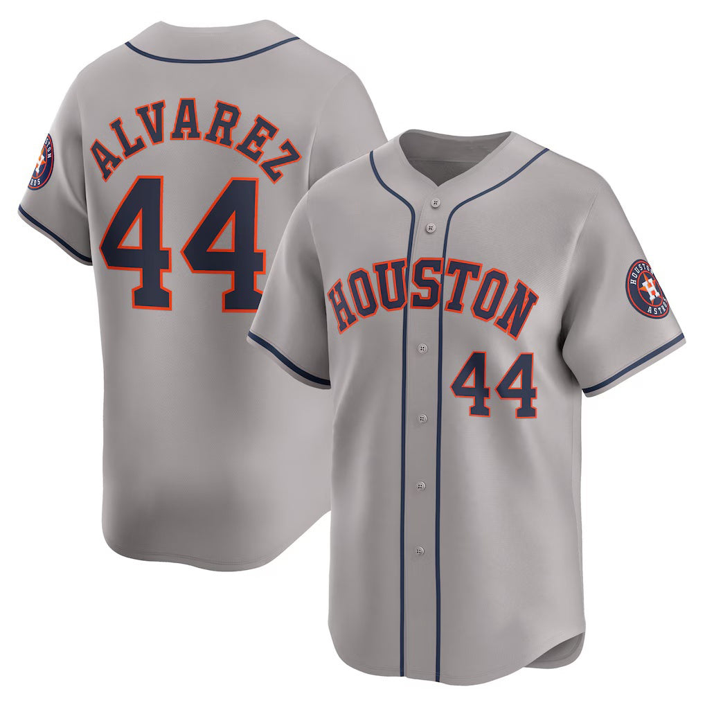 vanessashop Houston Astros #44 Yordan Alvarez Gray  Away Limited Player Jersey
