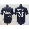 vanessashop Detroit Tigers #24 Miguel Cabrera Black  'Motor Gothic Edition' Vapor Premier Limited Stitched Jersey