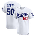 vanessashop Los Angeles Dodgers #50 Mookie Betts White  Home Elite Player Jersey