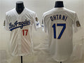vanessashop Los Angeles Dodgers #17 Shohei Ohtani White  2026 Gold Collection 9x & B2B Champs Patch Stitched Jersey
