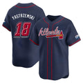 Vanessashop A.Braves #18 Mike Yastrzemski player Navy Limited Speedway Classic Alternate Stitched Jerseys