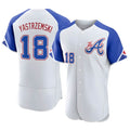 Vanessashop A.Braves #18 Mike Yastrzemski player White Authentic City Connect Stitched Jerseys