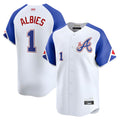 Vanessashop A.Braves #1 Ozzie Albies Player Blue City Connect Stitched Jerseys