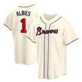 Vanessashop A.Braves #1 Ozzie Albies Player Cream Replica Alternate Stitched Jerseys