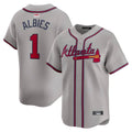 Vanessashop A.Braves #1 Ozzie Albies Player Gray Vapor Premier City Connect Premium Stitched Jerseys