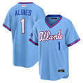 Vanessashop A.Braves #1 Ozzie Albies Player Powder Blue 2026 City Connect T shirt Stitched Jerseys