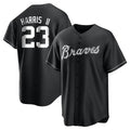 Vanessashop A.Braves #23 Michael Harris II player Black&White Replica Stitched Jerseys