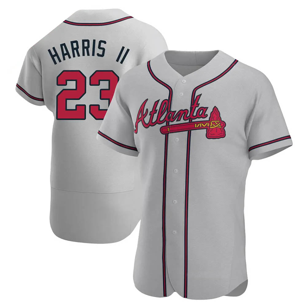 Vanessashop A.Braves #23 Michael Harris II player Gray Authentic Road Stitched Jerseys