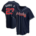 Vanessashop A.Braves #23 Michael Harris II player Navy Replica Alternate Stitched Jerseys