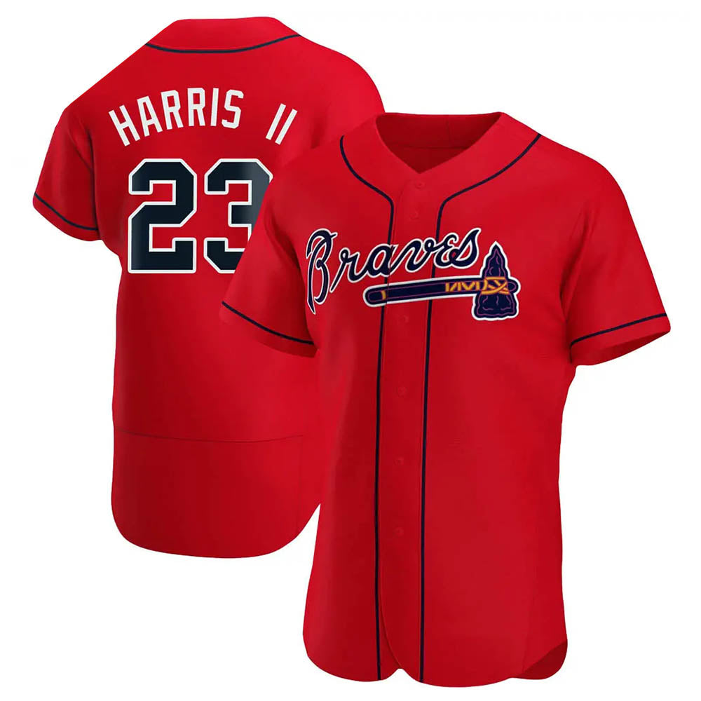 Vanessashop A.Braves #23 Michael Harris II player Red Authentic Alternate Stitched Jerseys