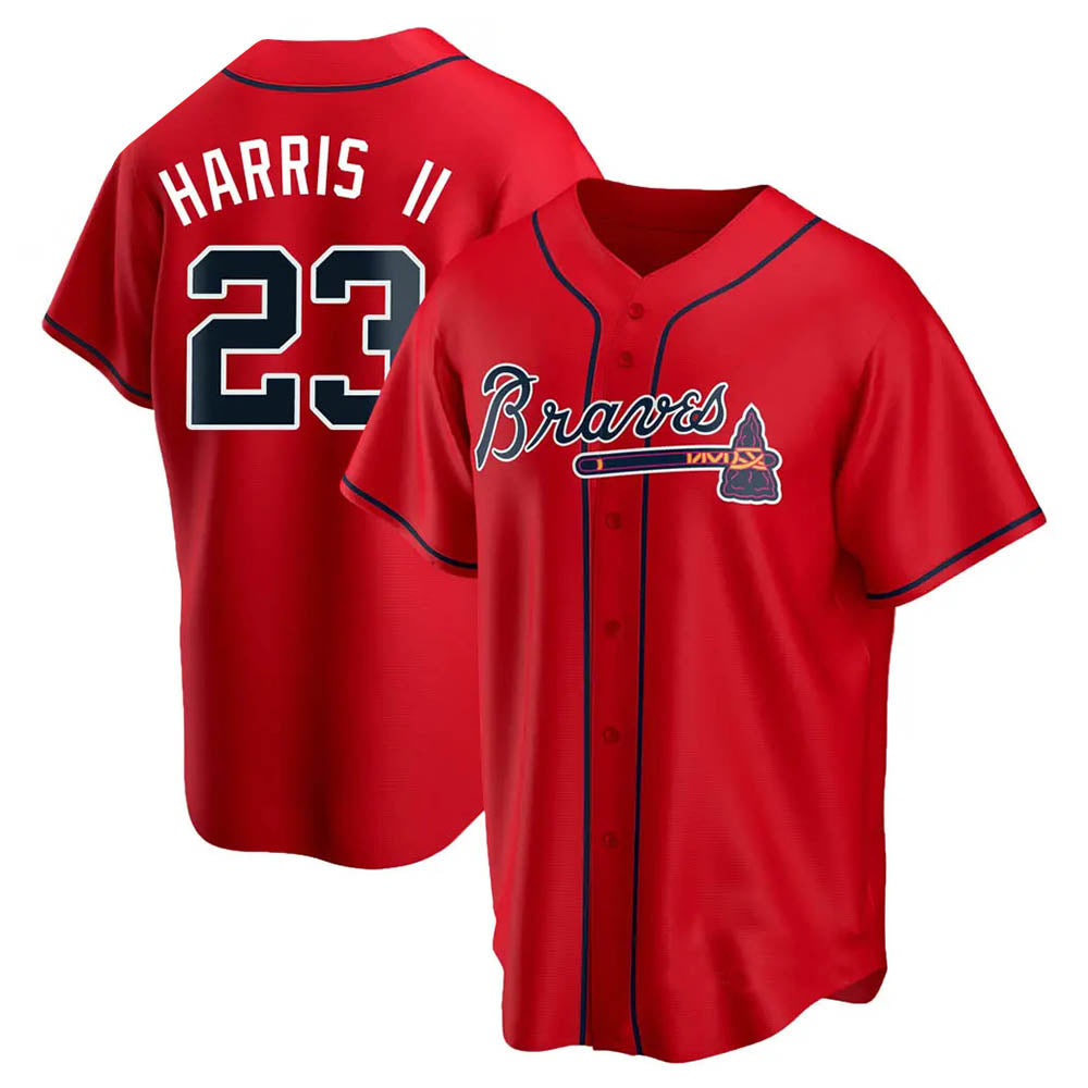 Vanessashop A.Braves #23 Michael Harris II player Red Replica Alternate Stitched Jerseys