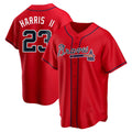 Vanessashop A.Braves #23 Michael Harris II player Red Replica Alternate Stitched Jerseys
