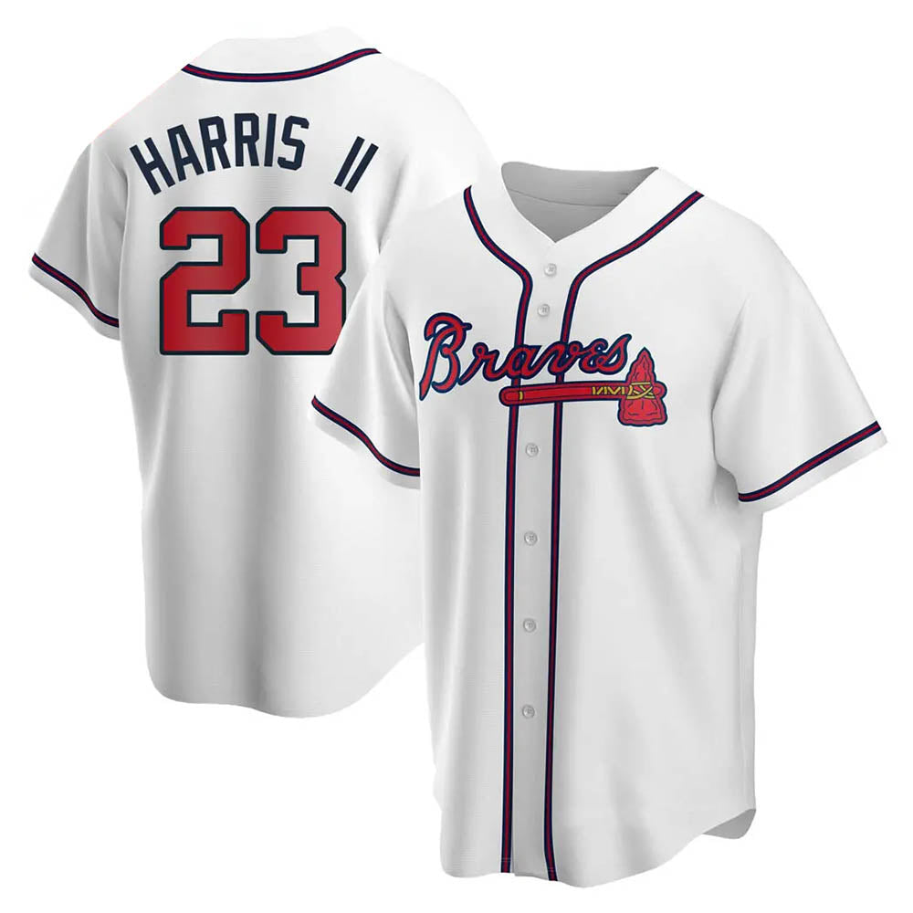 Vanessashop A.Braves #23 Michael Harris II player White Replica Home Stitched Jerseys