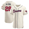 Vanessashop A.Braves #28 Matt Olson Player Cream Authentic Alternate Stitched Jerseys