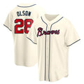 Vanessashop A.Braves #28 Matt Olson Player Cream Replica Alternate Stitched Jerseys