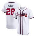 Vanessashop A.Braves #28 Matt Olson Player White Elite Home Stitched Jerseys