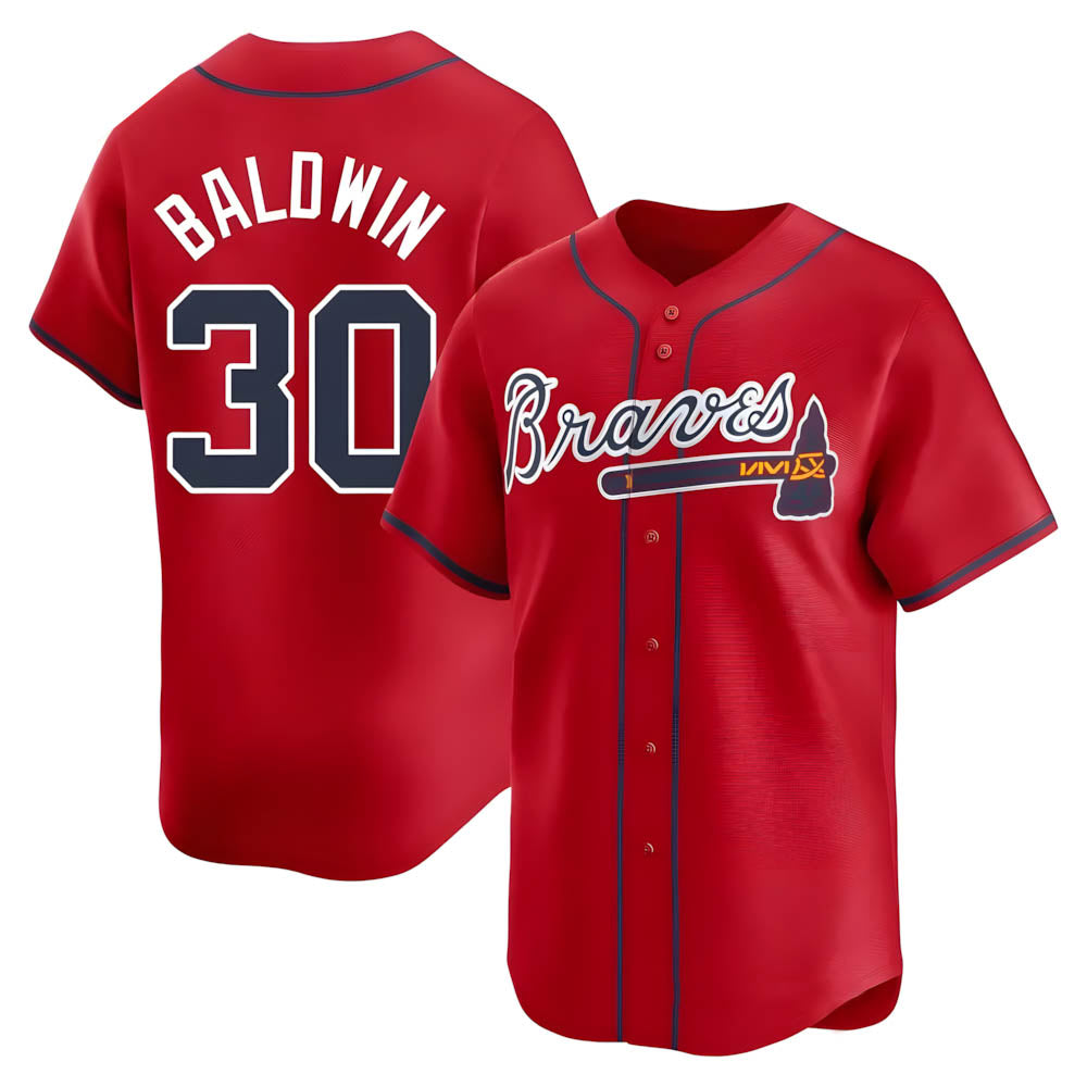 Vanessashop A.Braves #30 Drake Baldwin player Red Limited Alternate Stitched Jerseys