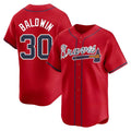 Vanessashop A.Braves #30 Drake Baldwin player Red Limited Alternate Stitched Jerseys