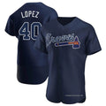 Vanessashop A.Braves #40 Reynaldo Lopez player Navy Authentic Alternate Team Stitched Jerseys