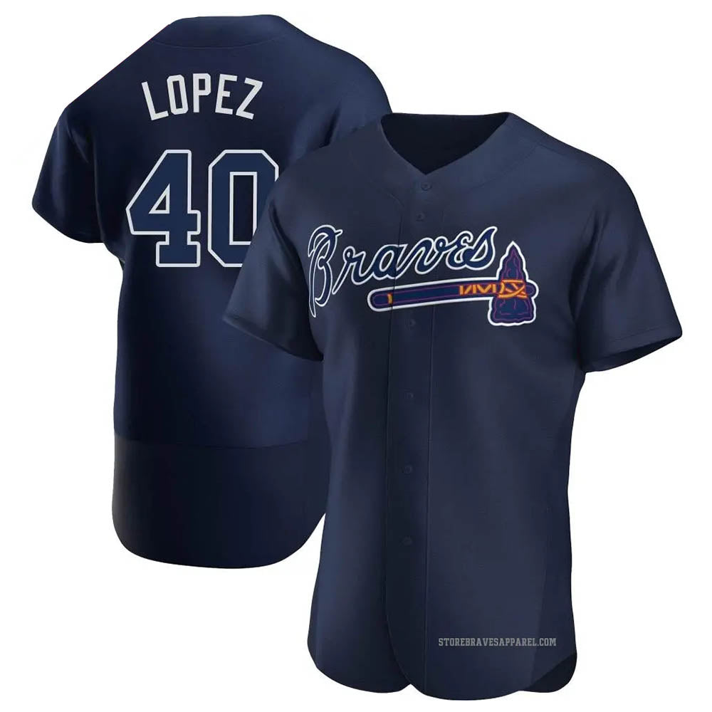 Vanessashop A.Braves #40 Reynaldo Lopez player Navy Authentic Alternate Team Stitched Jerseys
