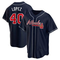 Vanessashop A.Braves #40 Reynaldo Lopez player Navy Replica Alternate Stitched Jerseys