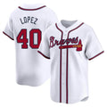 Vanessashop A.Braves #40 Reynaldo Lopez player White Limited Home Stitched Jerseys