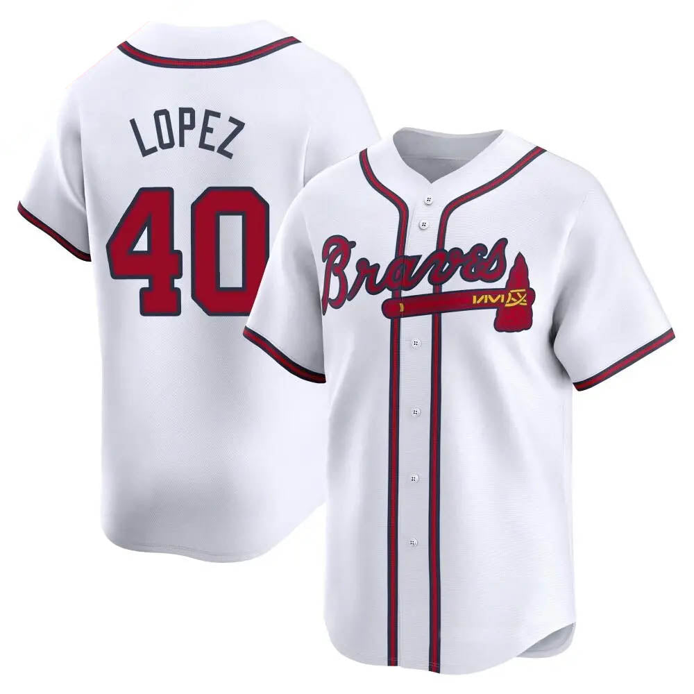 Vanessashop A.Braves #40 Reynaldo Lopez player White Limited Home Stitched Jerseys