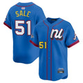 Vanessashop A.Braves #51 Chris Sale Player Blue National League Limited Stitched Jerseys