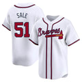 Vanessashop A.Braves #51 Chris Sale Player White Limited Home Stitched Jerseys