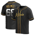 Vanessashop A.Braves #66 Grant Holmes Player Black&Gold Replica en Alternate Stitched Jerseys