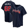 Vanessashop A.Braves #66 Grant Holmes Player Navy Replica Alternate Stitched Jerseys