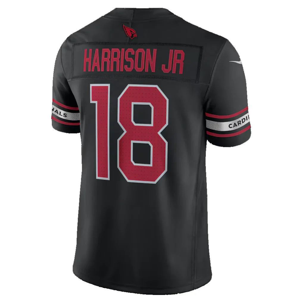 A.Cardinals #18 Marvin Harrison Jr. Black Vanessashop Alternate Vapor F.U.S.E. Stitched Limited Stitched Jerseys