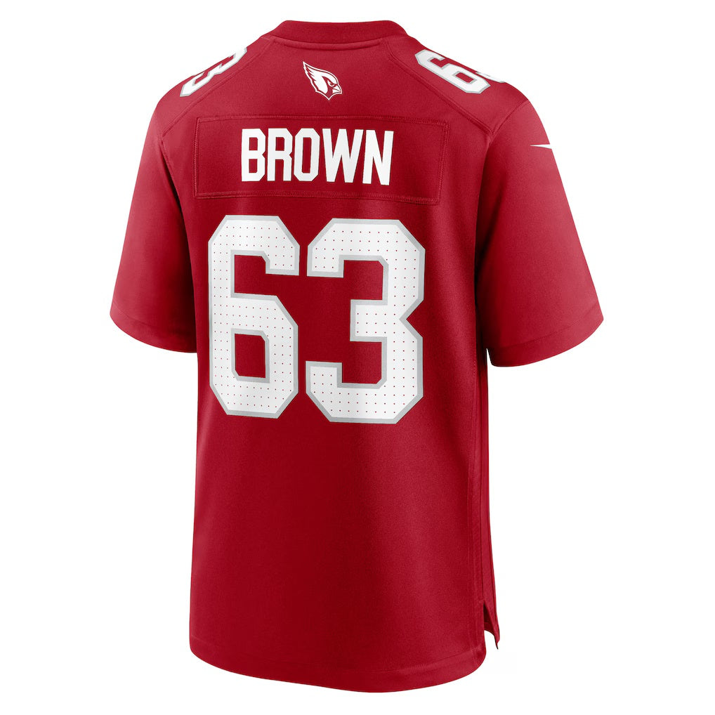 Vanessashop A.Cardinals #63 Evan Brown Cardinal Team Game Jersey