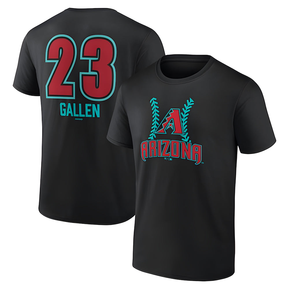 Vanessashop A.Diamondbacks #23 Zac Gallen Player Black Fuse City Connect round collar T shirt Stitched Jerseys