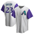 Vanessashop A.Diamondbacks #23 Zac Gallen Player White-Purple Replica Stitched Jerseys