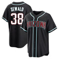 Vanessashop A.Diamondbacks #38 Paul Sewald Player  Black Replica Fashion Out Stitched Jersey