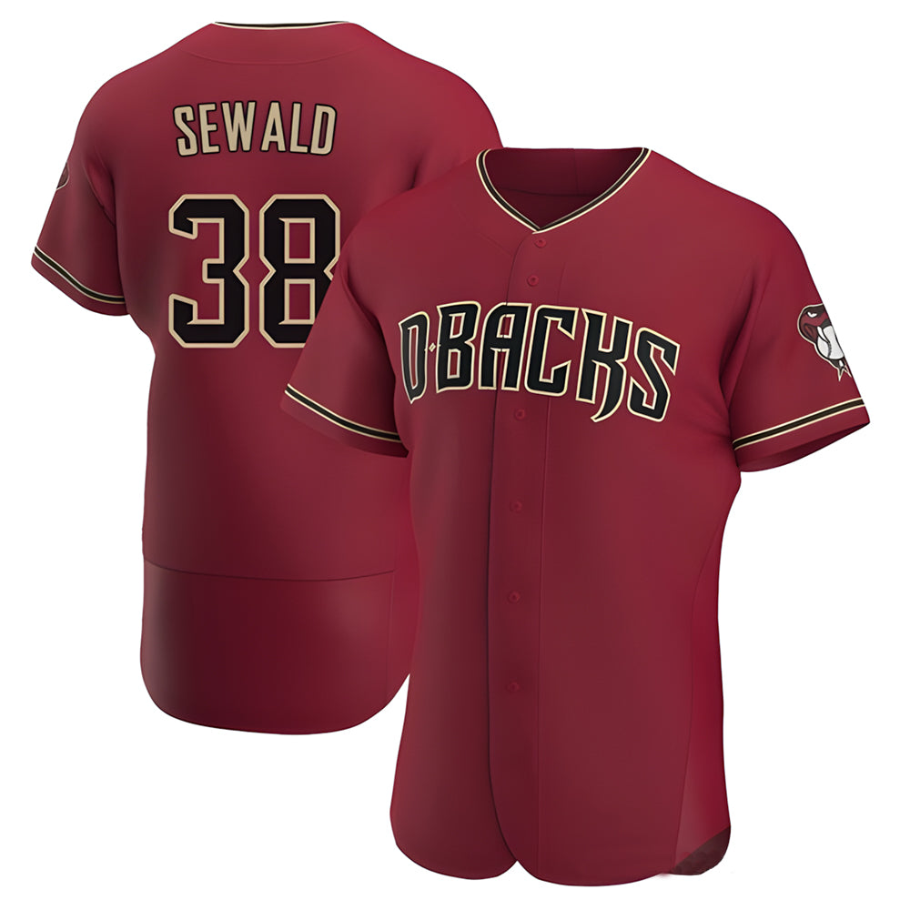 Vanessashop A.Diamondbacks #38 Paul Sewald Player Red Crimson Alternate Stitched Jersey