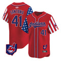 Vanessashop A.Diamondbacks #41 Carlos Santana Player Red Independence Day Vapor Premier Limited Stitched Jersey