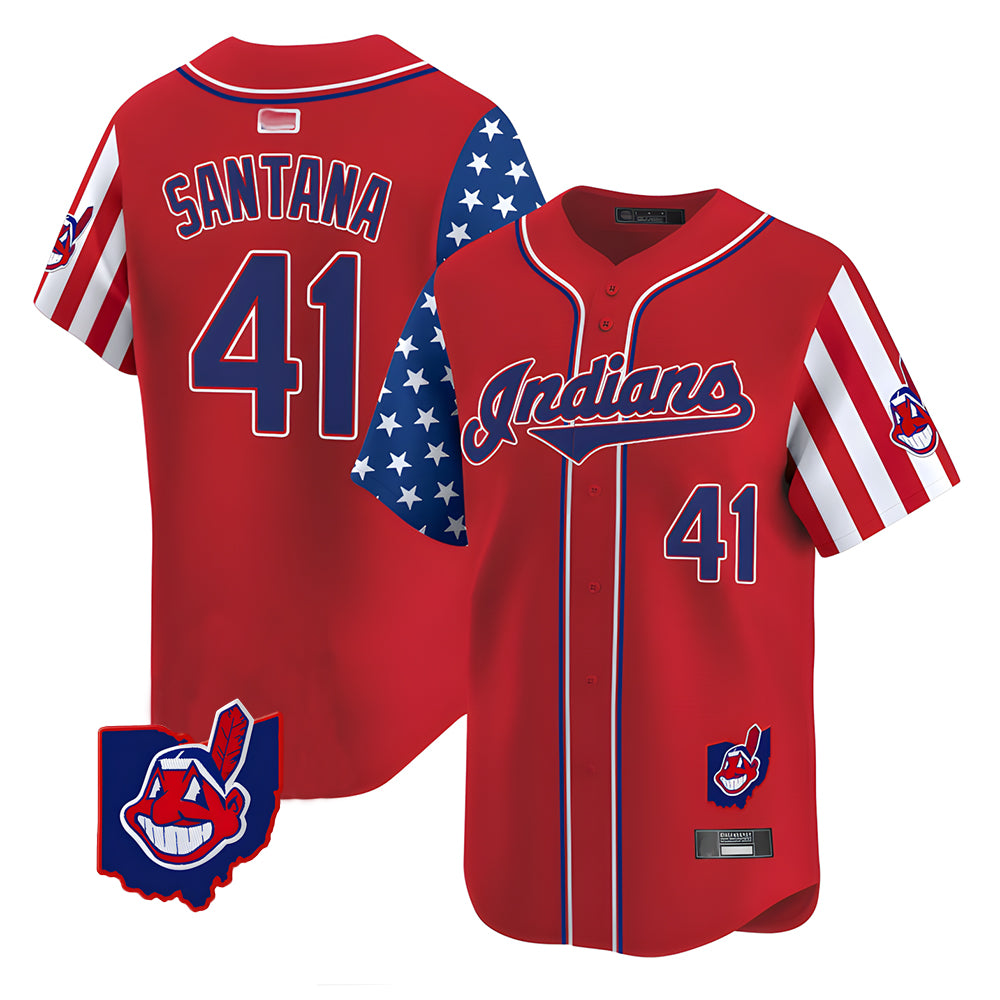 Vanessashop A.Diamondbacks #41 Carlos Santana Player Red Independence Day Vapor Premier Limited Stitched Jersey