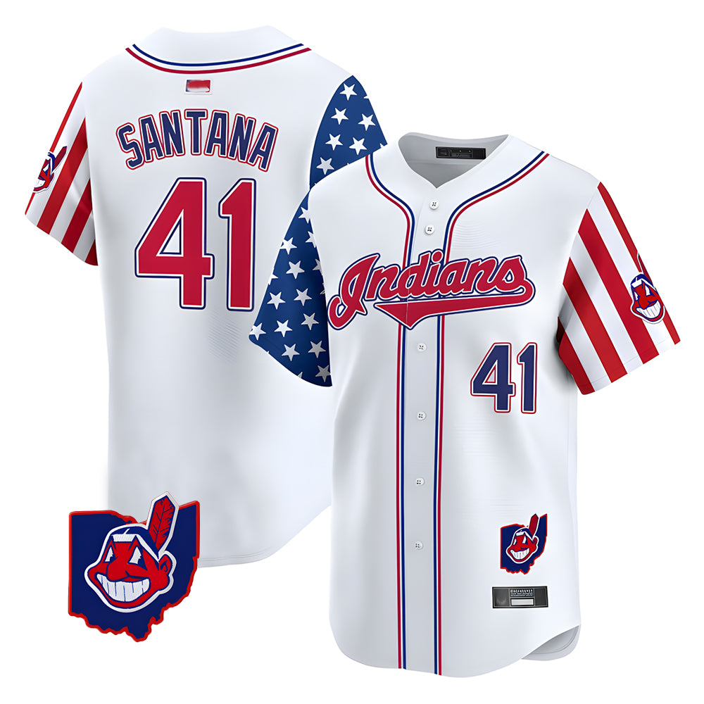 Vanessashop A.Diamondbacks #41 Carlos Santana Player White Independence Day Vapor Premier Limited Stitched Jersey