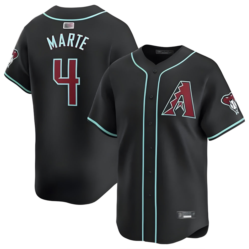 Vanessashop A.Diamondbacks #4 Ketel Marte Player Black Replica Game Stitched Jerseys